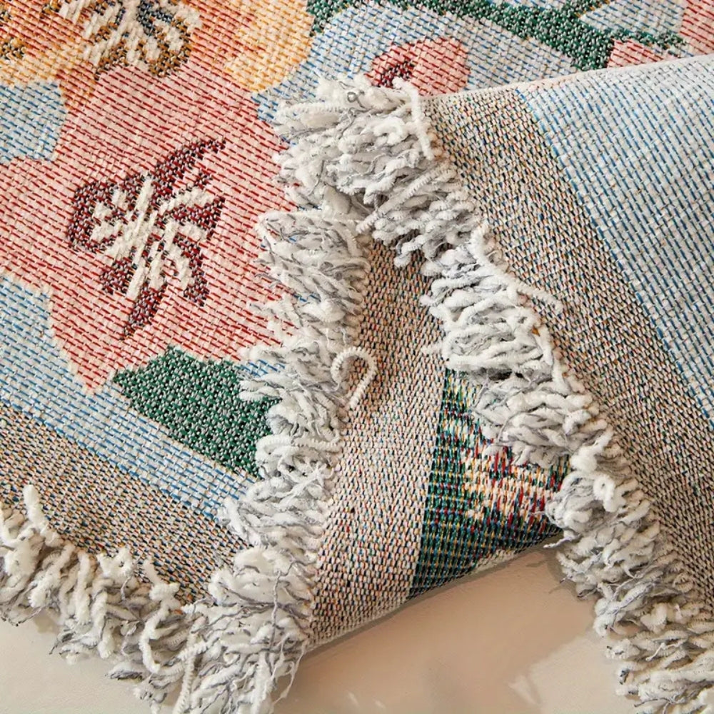 Amara Bankhoes - Omkeerbaar Chenille, Elegant Bloemenpatroon 7