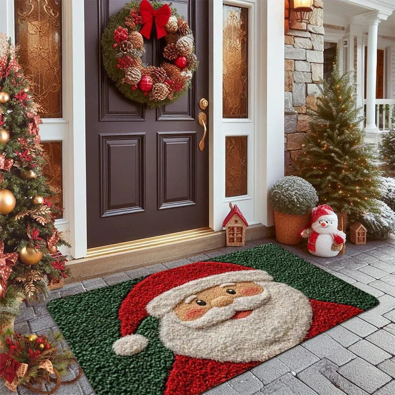 Antislip Deurmat Kerst - 40x60 cm, Polyester met Kerstman en Sneeuwpop, Voor Binnen en Buiten 6