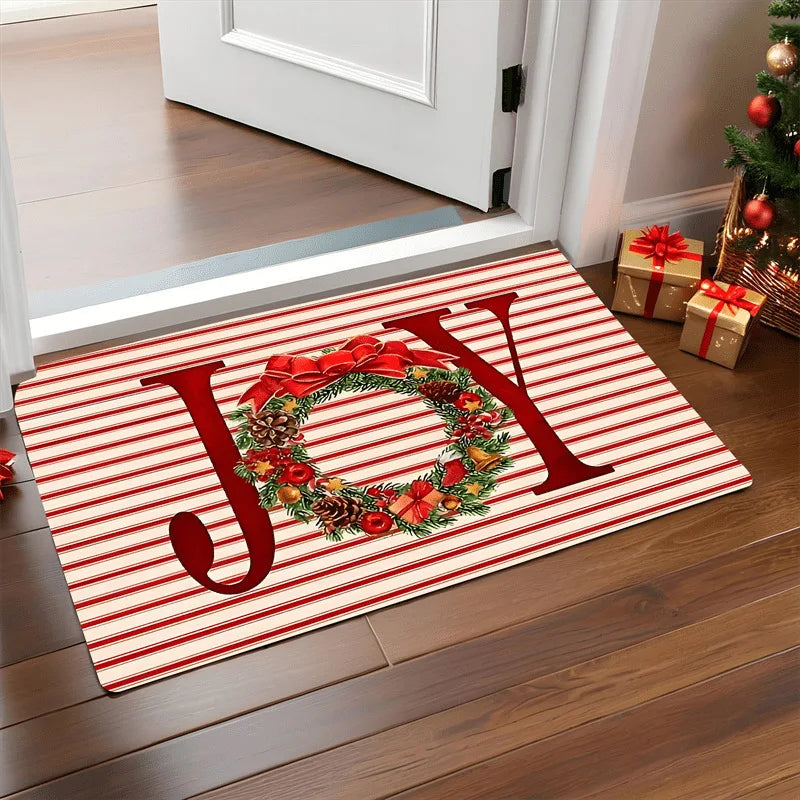 Antislip Deurmat Kerst - 40x60 cm, Polyester met Kerstman en Sneeuwpop, Voor Binnen en Buiten 8