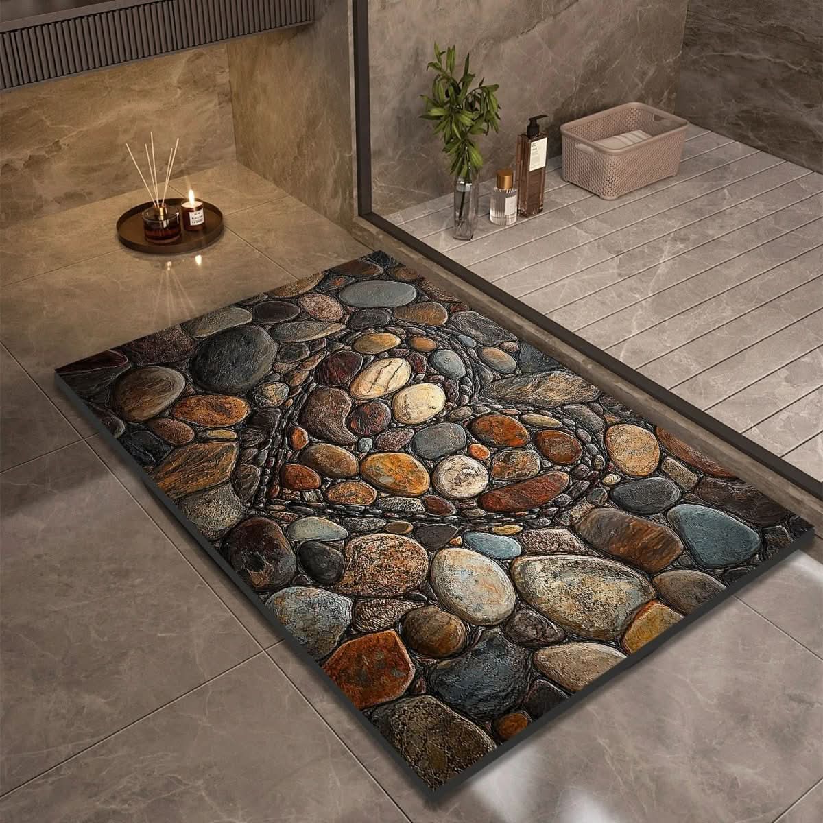 AquaSafe Badmat - Antislip Diatomeeënaarde, Sneldrogend Design 0