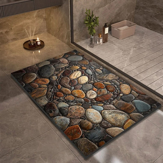 AquaSafe Badmat - Antislip Diatomeeënaarde, Sneldrogend Design 0