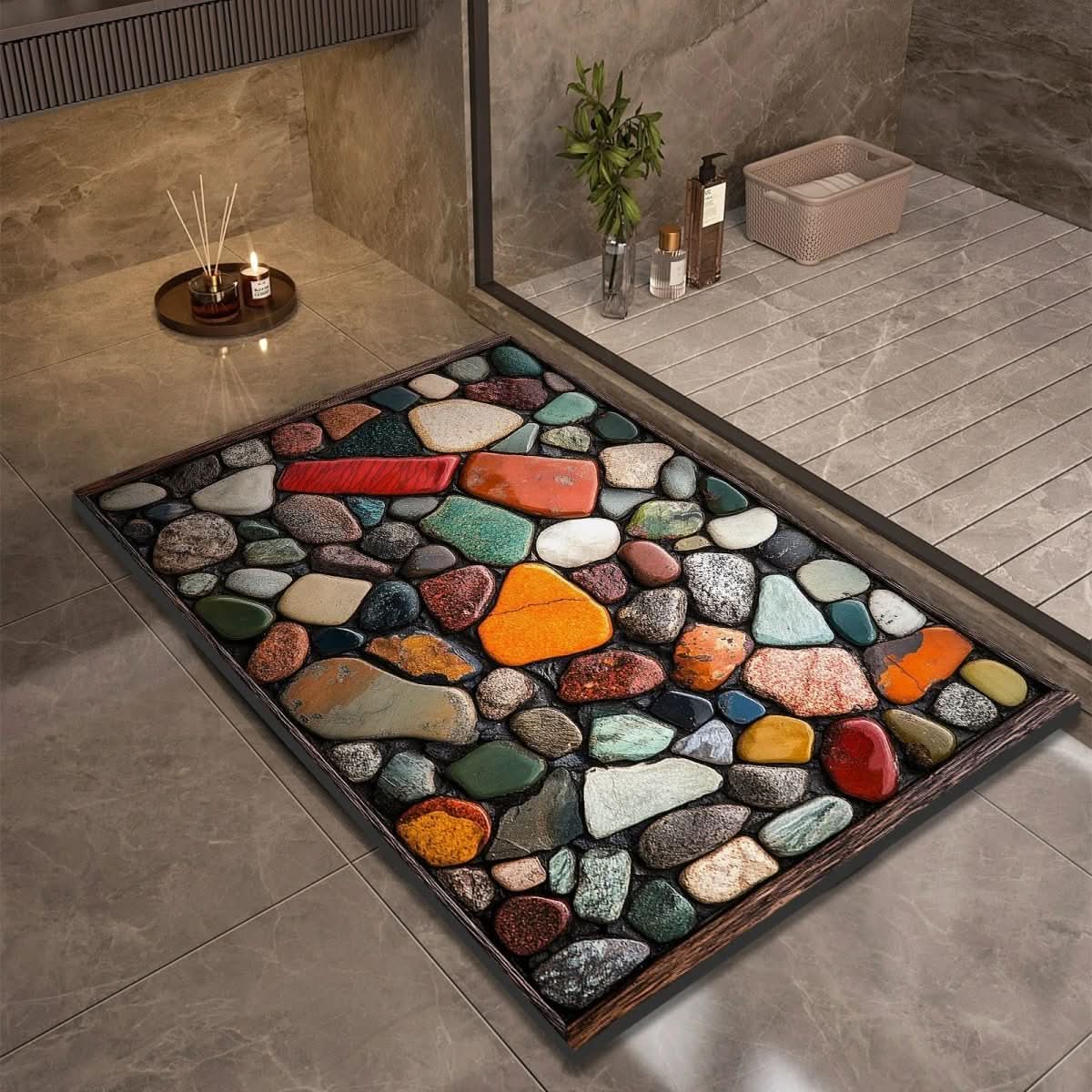 AquaSafe Badmat - Antislip Diatomeeënaarde, Sneldrogend Design 1