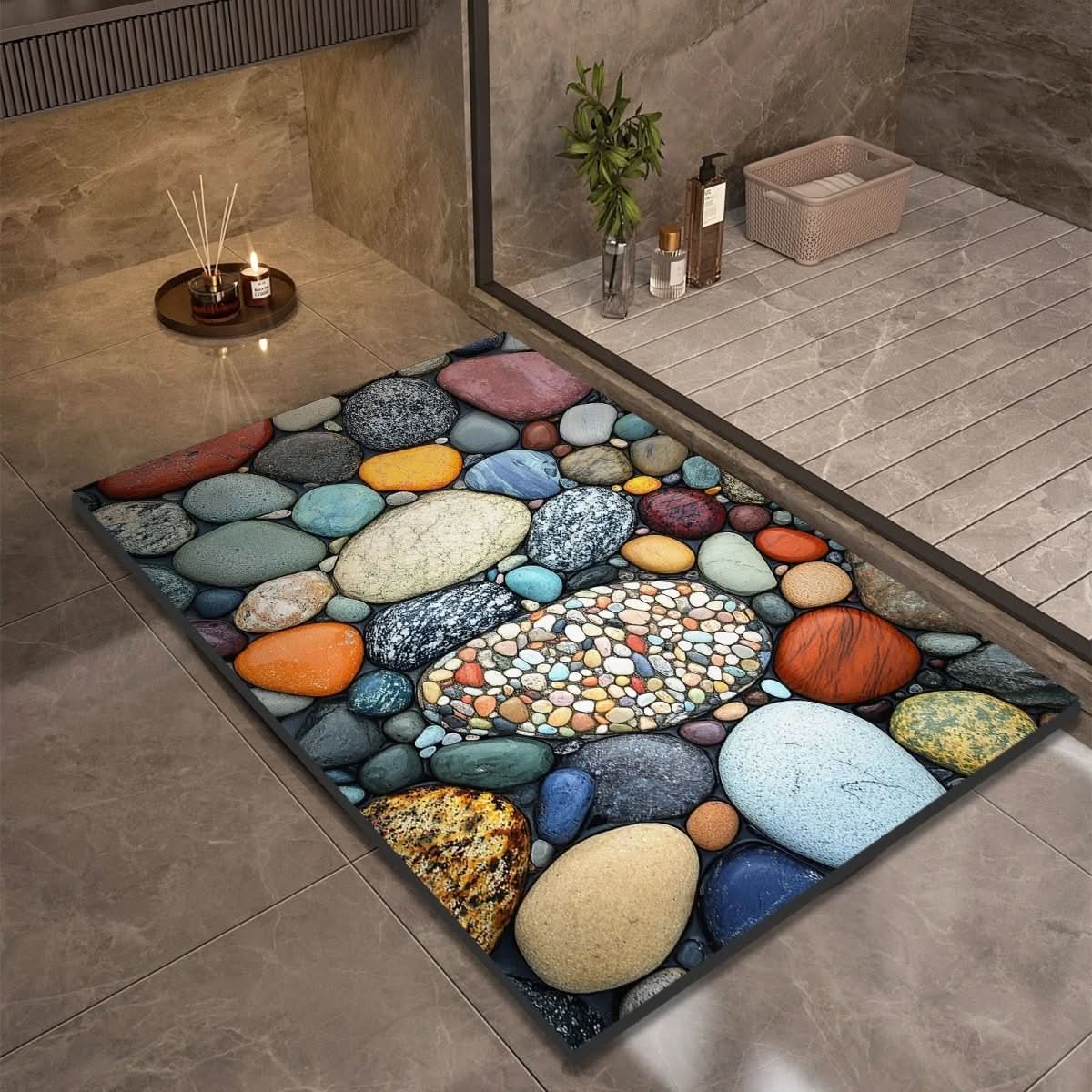 AquaSafe Badmat - Antislip Diatomeeënaarde, Sneldrogend Design 2