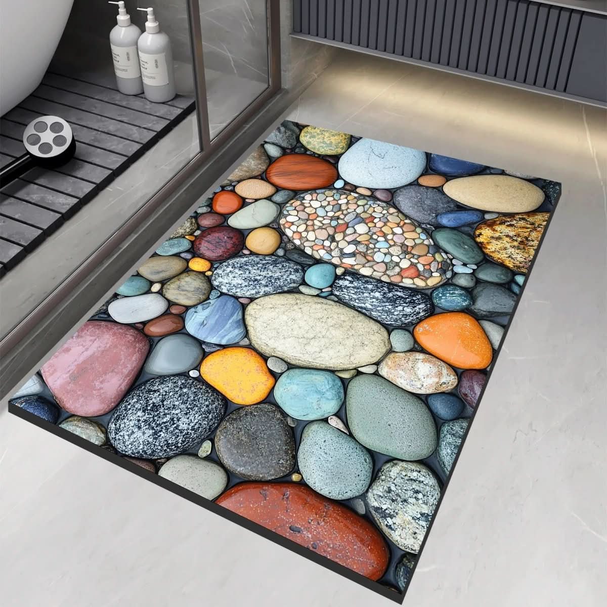 AquaSafe Badmat - Antislip Diatomeeënaarde, Sneldrogend Design 3