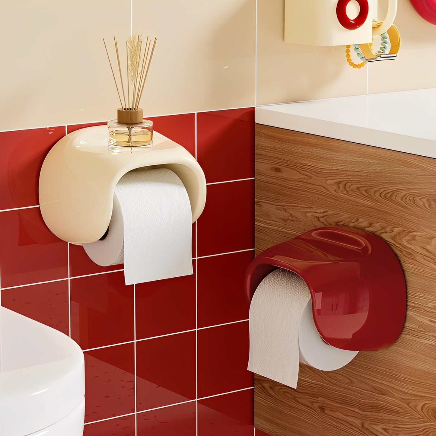 Ari Toiletrolhouder - Hoogglans PET, Zelfklevend Design 1
