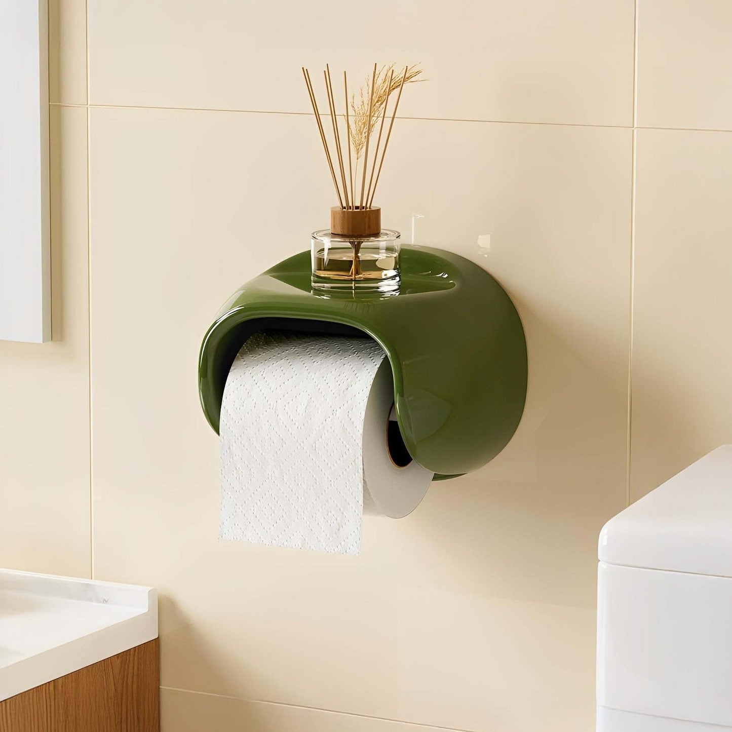 Ari Toiletrolhouder - Hoogglans PET, Zelfklevend Design 2