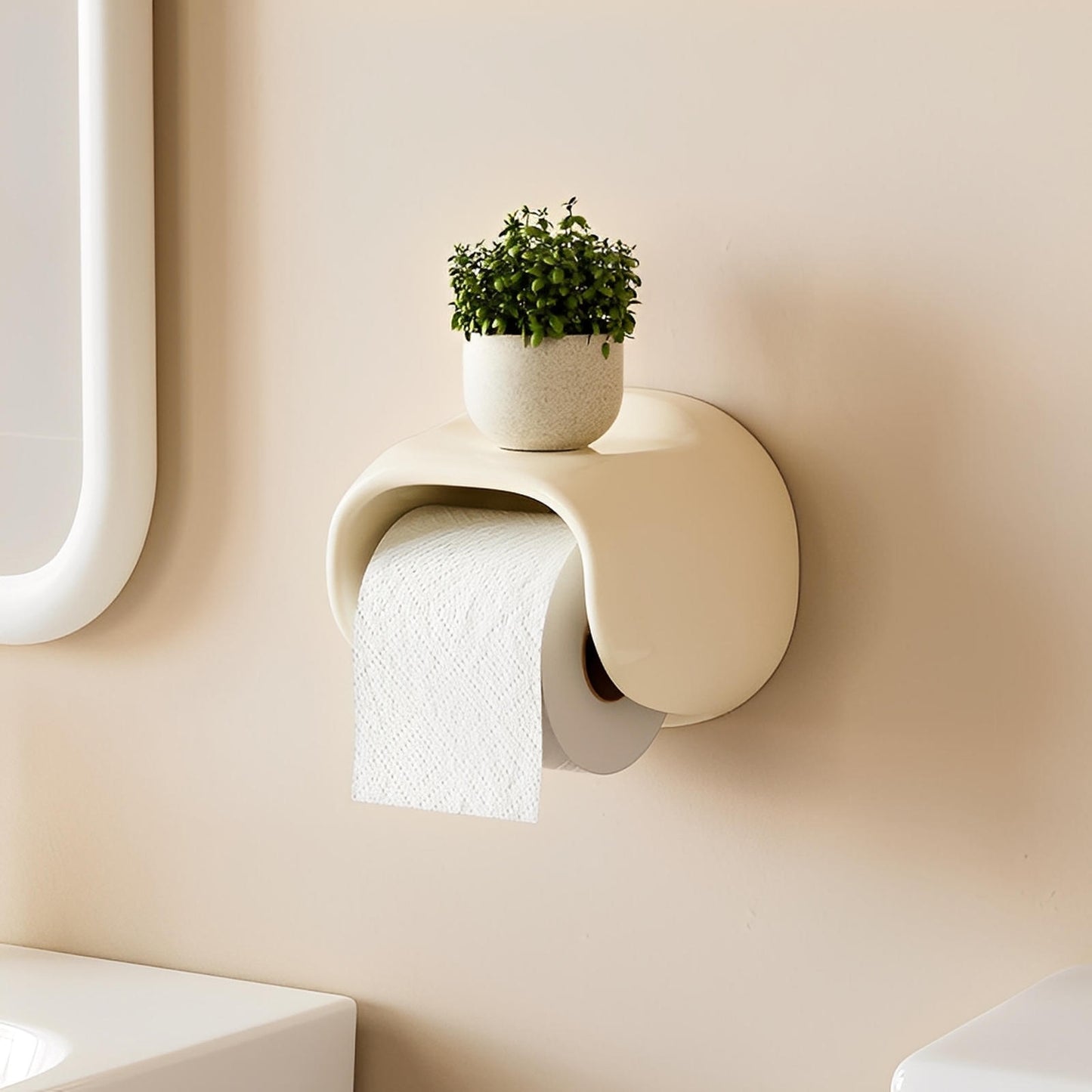 Ari Toiletrolhouder - Hoogglans PET, Zelfklevend Design 3
