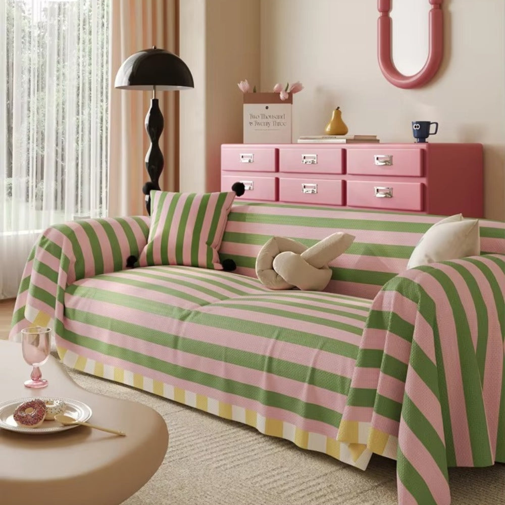 Astra Bankhoes - Microvezel, Pastel Gestreept voor IKEA Bank 0