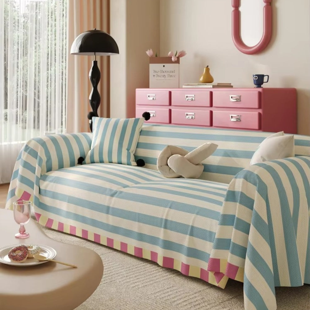 Astra Bankhoes - Microvezel, Pastel Gestreept voor IKEA Bank 2
