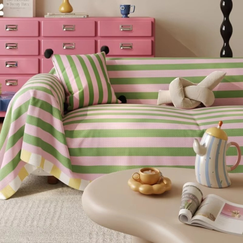 Astra Bankhoes - Microvezel, Pastel Gestreept voor IKEA Bank 3
