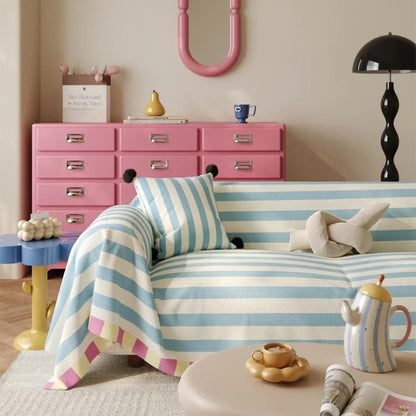 Astra Bankhoes - Microvezel, Pastel Gestreept voor IKEA Bank 4