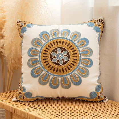 Aurae Kussenhoes - Geborduurd Microvezel, Vintage 45x45 cm 0
