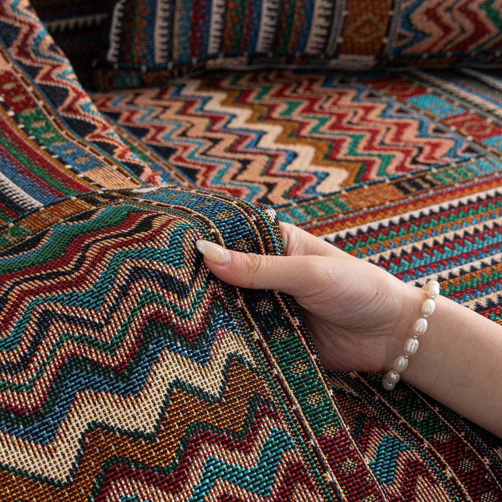 Aurelia Boho Bankhoes - Zachte Chenille, Geometrische Patronen 0