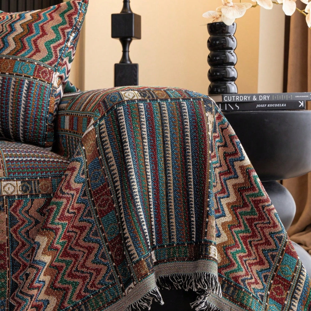Aurelia Boho Bankhoes - Zachte Chenille, Geometrische Patronen 5
