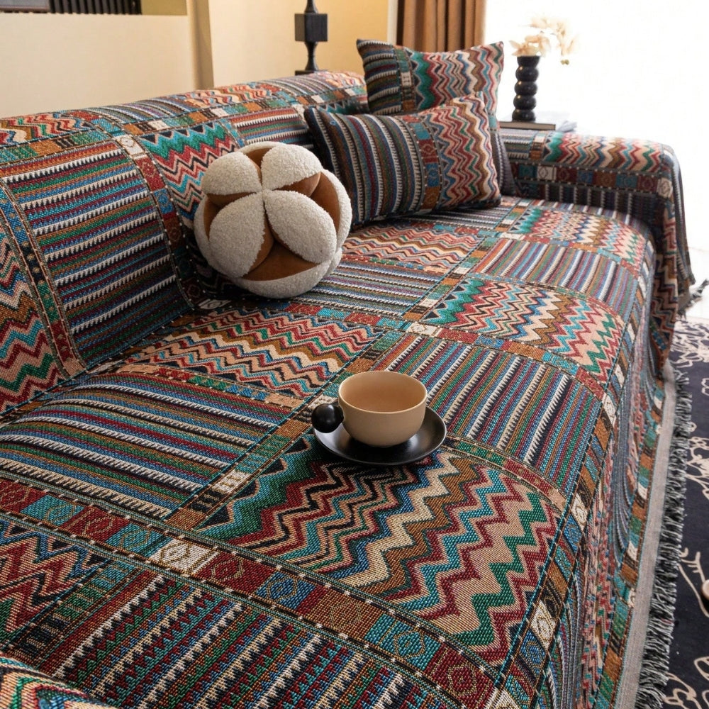 Aurelia Boho Bankhoes - Zachte Chenille, Geometrische Patronen 6