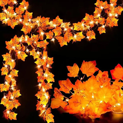 AutumnGleam Lichtsnoer Buiten - LED met Pompoen en Ahornblad, Energiezuinig 1