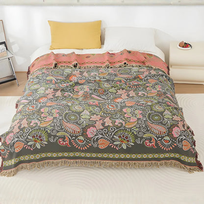 Aveline Deken - Katoen, Omkeerbaar Boho Floral 1