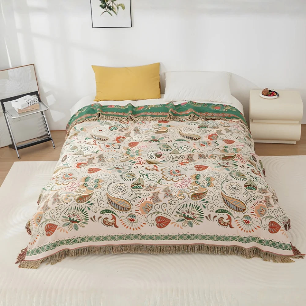 Aveline Deken - Katoen, Omkeerbaar Boho Floral 2