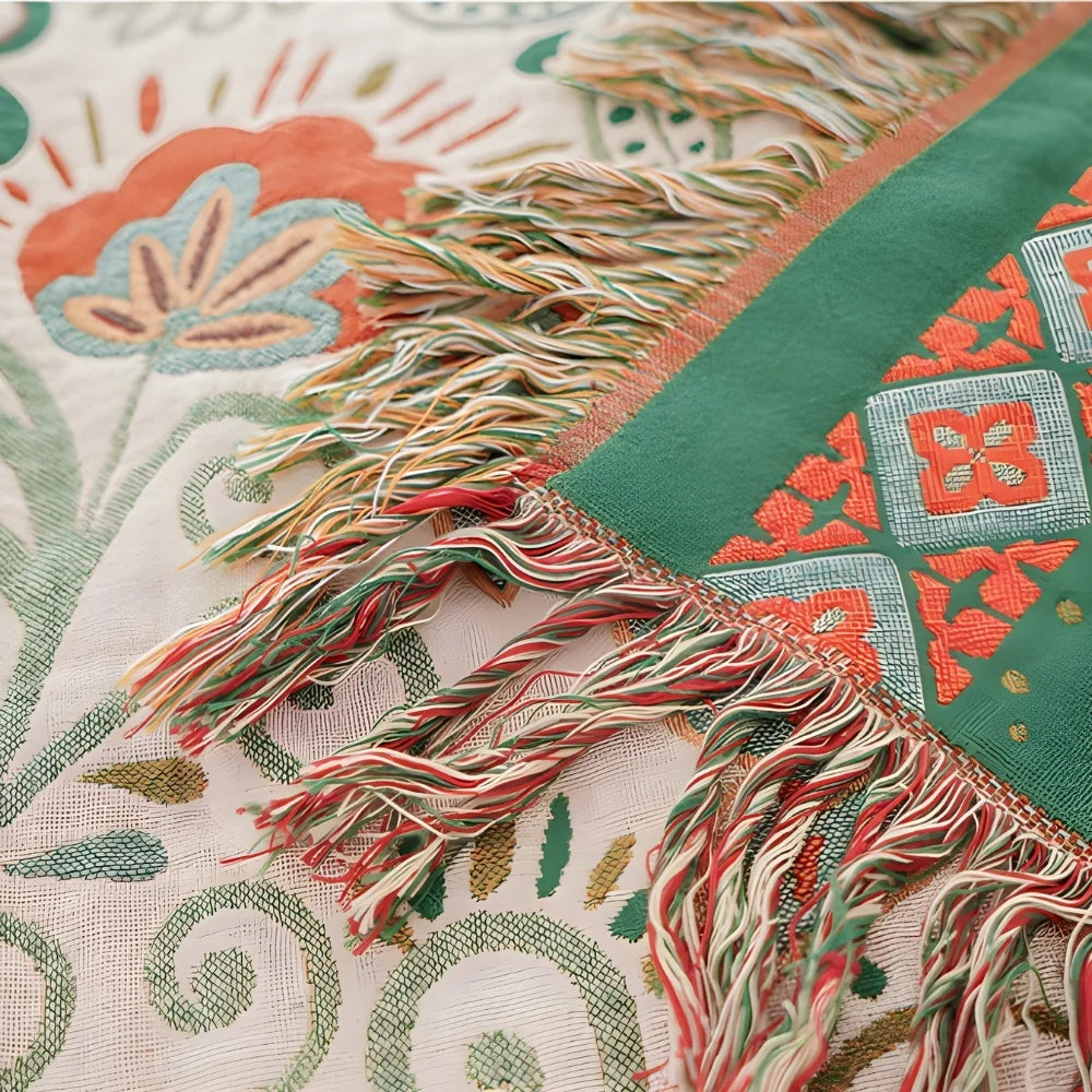 Aveline Deken - Katoen, Omkeerbaar Boho Floral 4