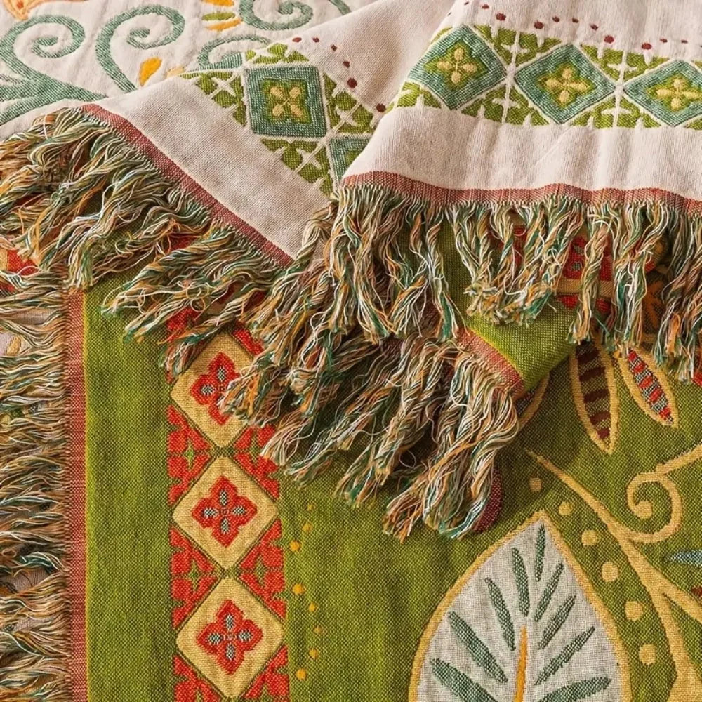 Aveline Deken - Katoen, Omkeerbaar Boho Floral 5