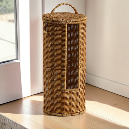 RopeNestRoll™ – Gevlochten Toiletrolhouder Vrijstaand – Rustieke Badkamer Organizer