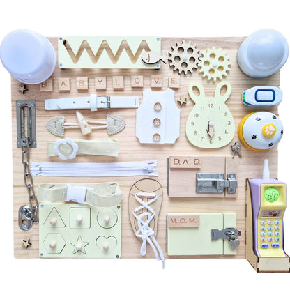 4Little™ -  Montessori handgemaakte Activiteitenbord - Hout sensory speelgoed