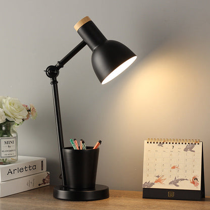 HoutNoor™ – Scandinavische Tafellamp van IJzer en Massief Hout – Moderne Sfeerverlichting