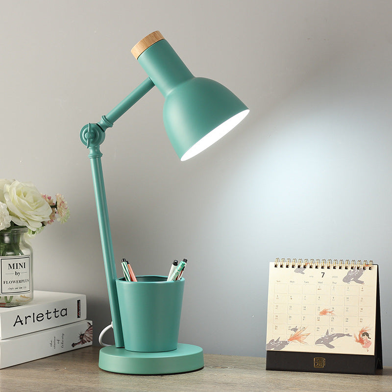 HoutNoor™ – Scandinavische Tafellamp van IJzer en Massief Hout – Moderne Sfeerverlichting