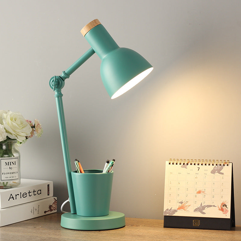 HoutNoor™ – Scandinavische Tafellamp van IJzer en Massief Hout – Moderne Sfeerverlichting