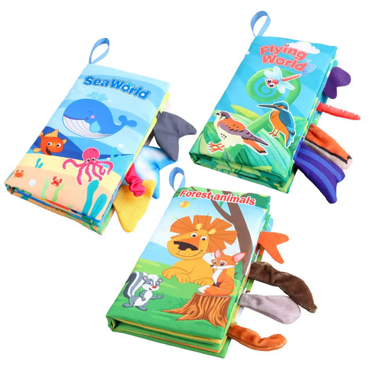 BladBeest™ – Montessori Stoffen Babyboekjes – Sensorisch Speelplezier voor de Allerkleinsten