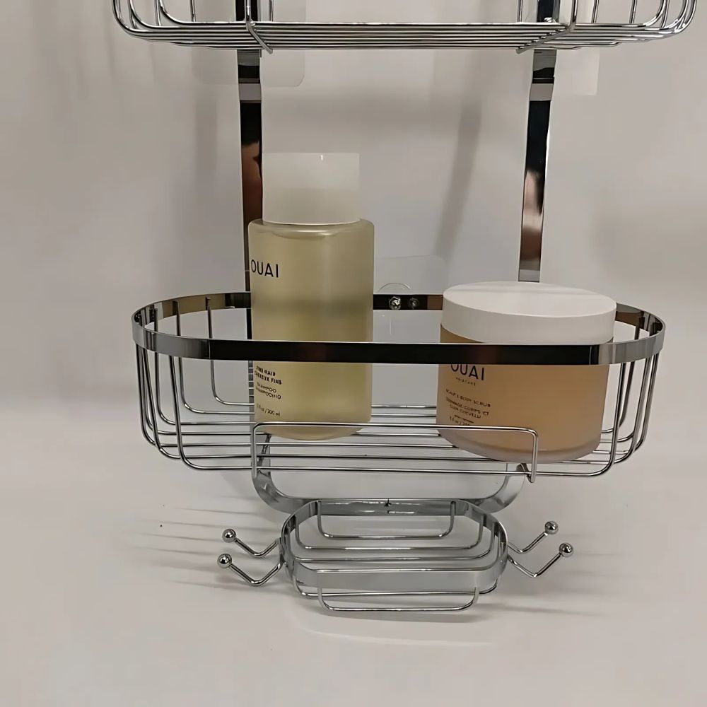 TriTierShower™ – 3-Laags Douche Organizer Caddy – Boorvrije Wandplank Opslag