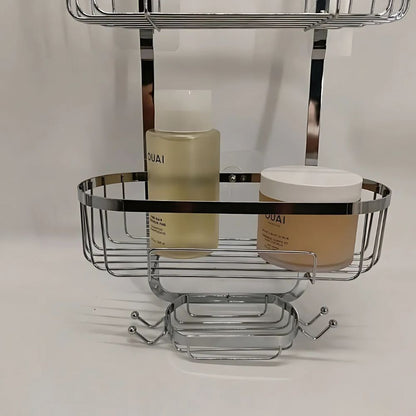 TriTierShower™ – 3-Laags Douche Organizer Caddy – Boorvrije Wandplank Opslag