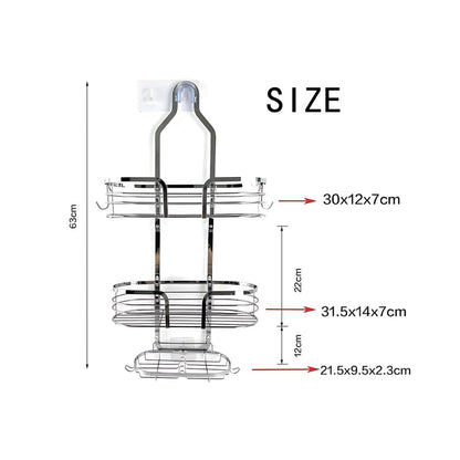 TriTierShower™ – 3-Laags Douche Organizer Caddy – Boorvrije Wandplank Opslag