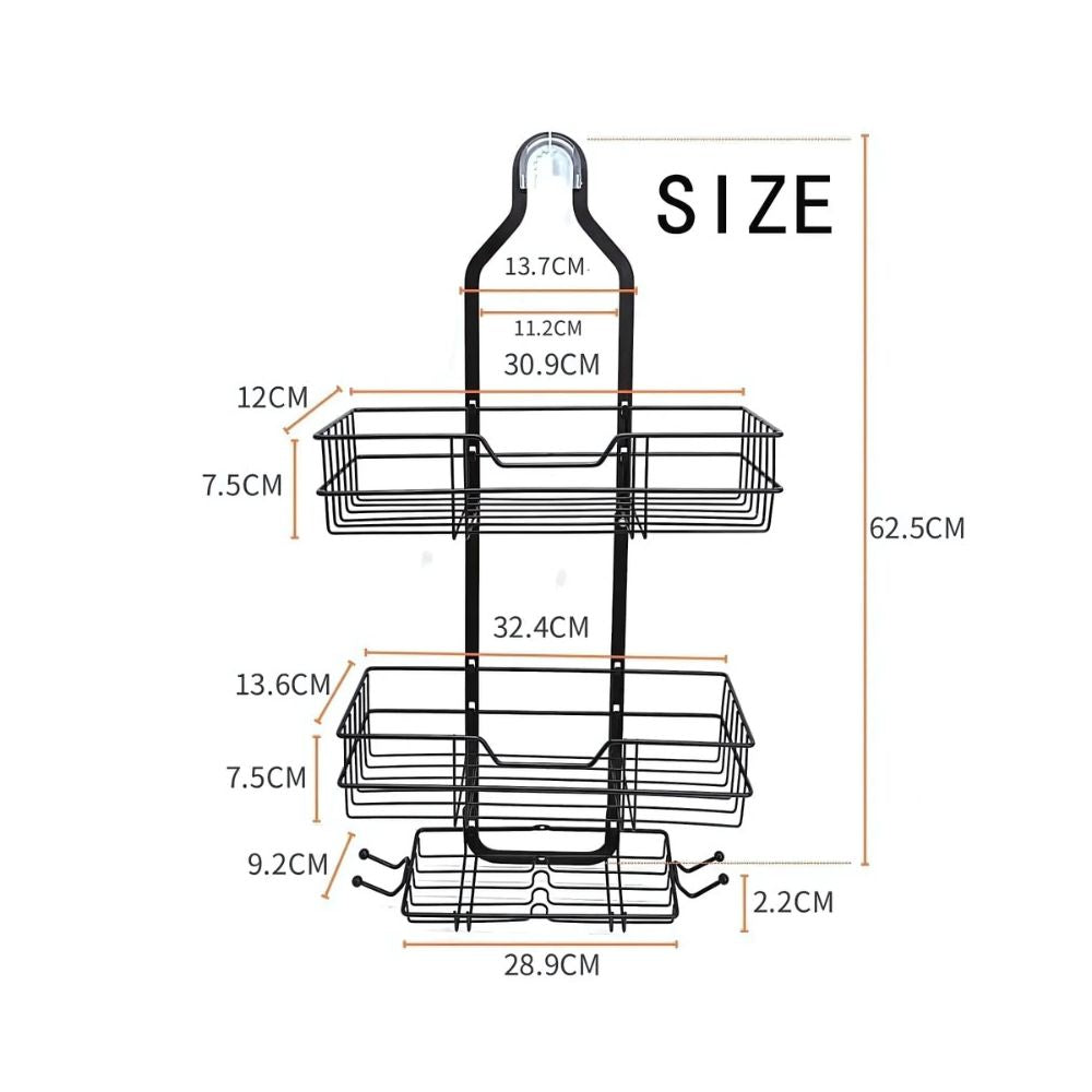 TriTierShower™ – 3-Laags Douche Organizer Caddy – Boorvrije Wandplank Opslag