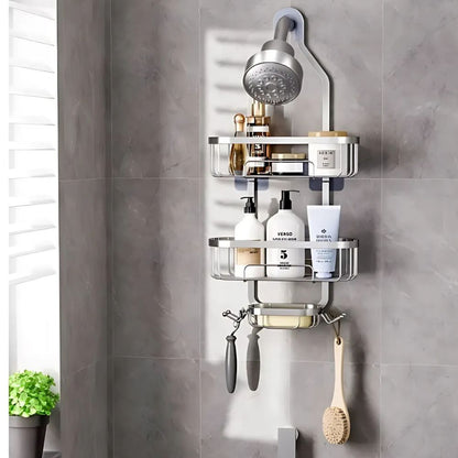 TriTierShower™ – 3-Laags Douche Organizer Caddy – Boorvrije Wandplank Opslag