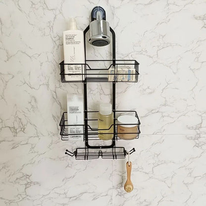 TriTierShower™ – 3-Laags Douche Organizer Caddy – Boorvrije Wandplank Opslag