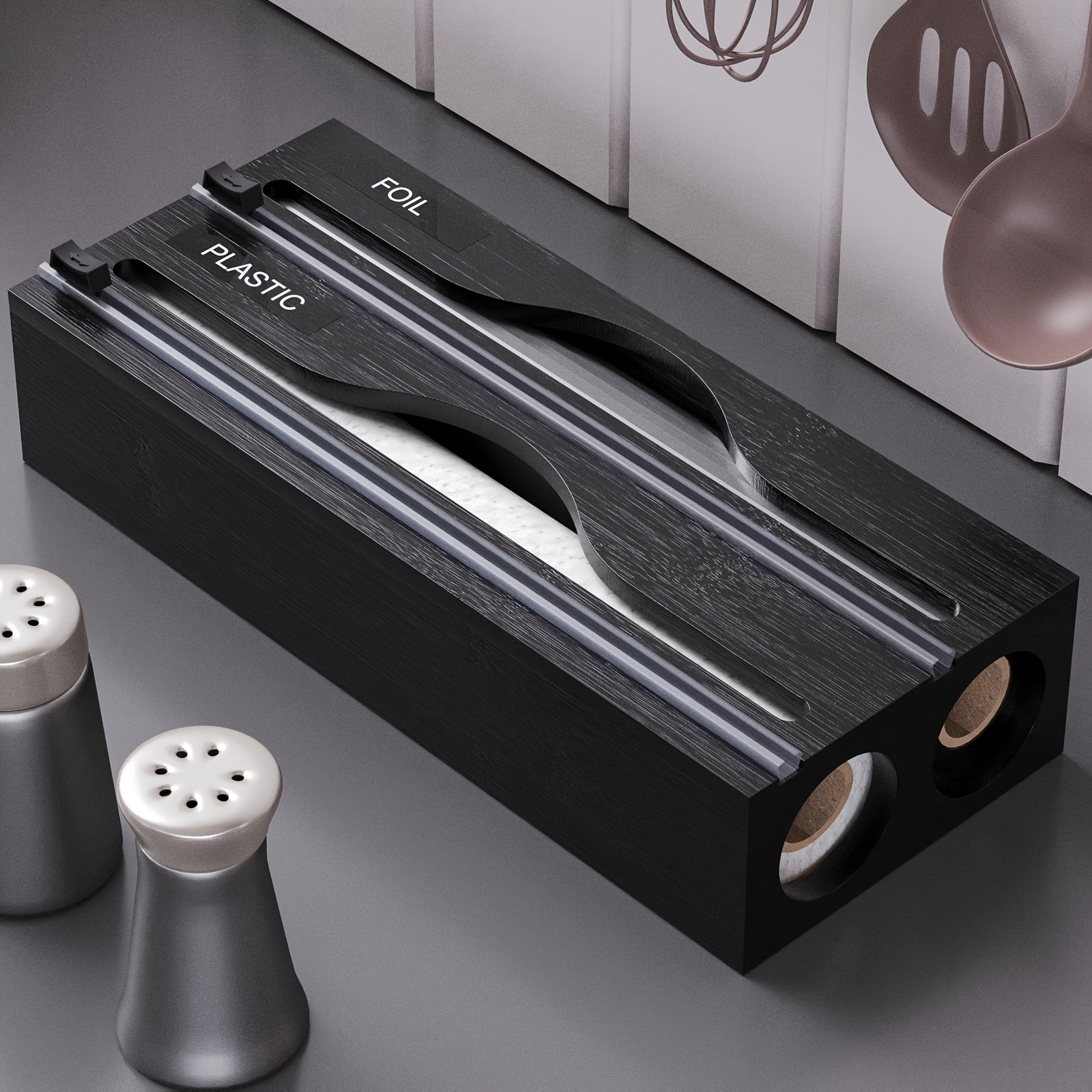 Bento Folie Dispenser - Bamboe 2-in-1 met Snijder 6