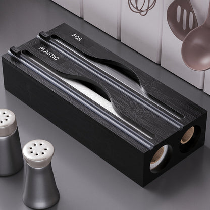 Bento Folie Dispenser - Bamboe 2-in-1 met Snijder 6