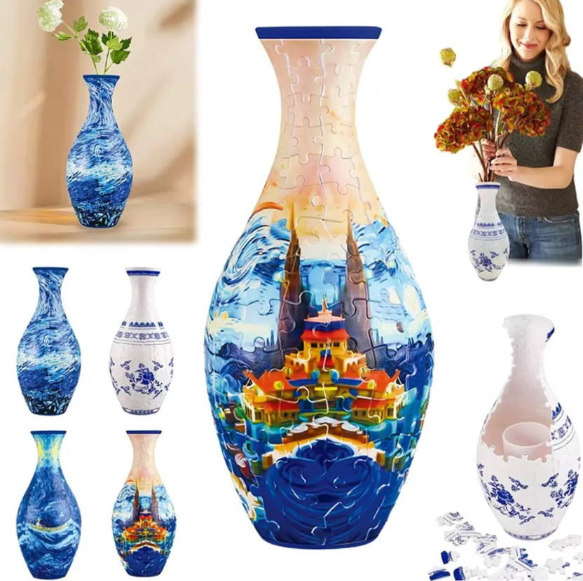BloomCraft™ – 3D Puzzelvaas om Zelf te Bouwen – Decoratieve Bloemenvaas