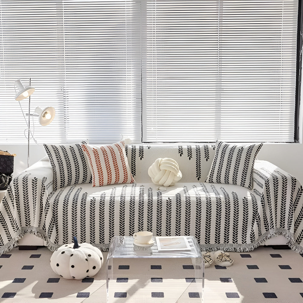Bladbankhoes - Zachte Microvezel, Chic Ontwerp met Franjes 1