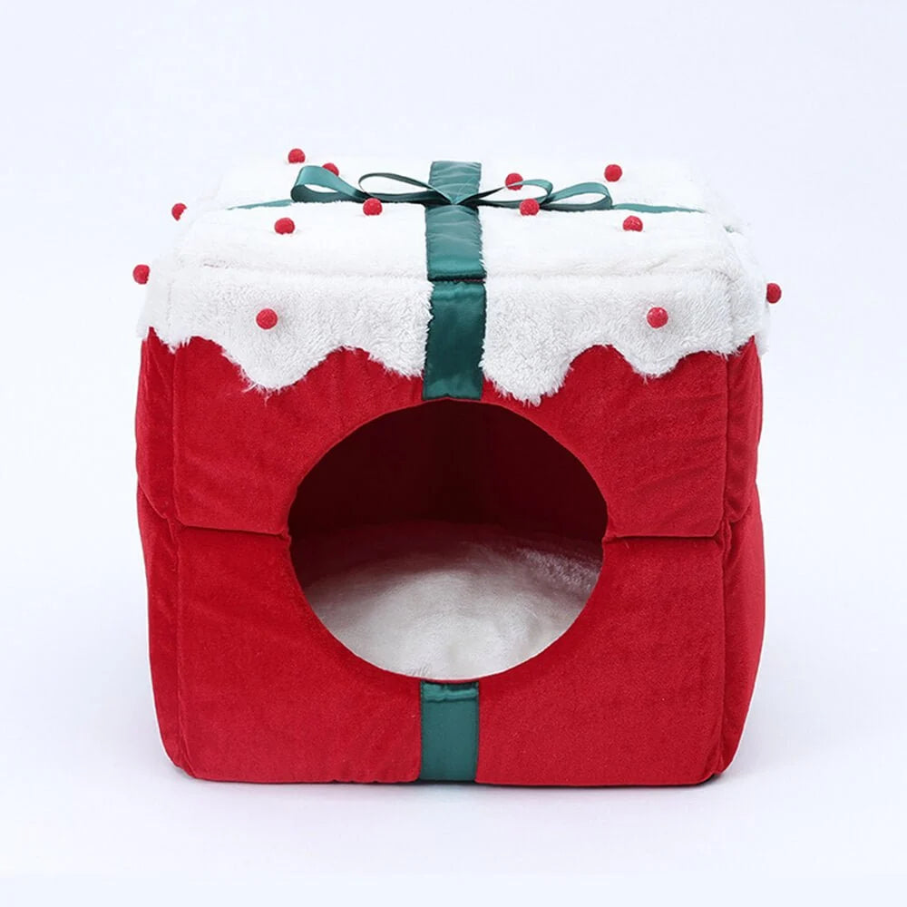 Blitzennap Huisdierbed - Halfgesloten, Kerstthema, Antislip 0