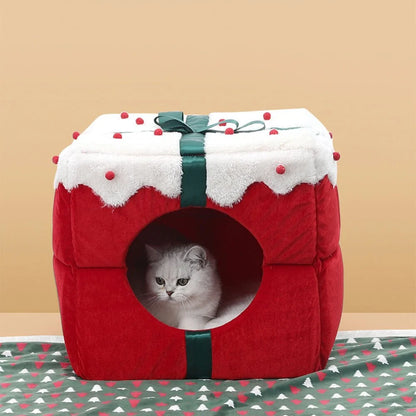 Blitzennap Huisdierbed - Halfgesloten, Kerstthema, Antislip 5