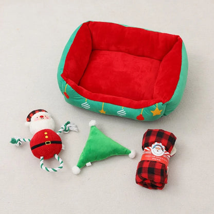 Blitzennap Huisdierbed - Halfgesloten, Kerstthema, Antislip 6