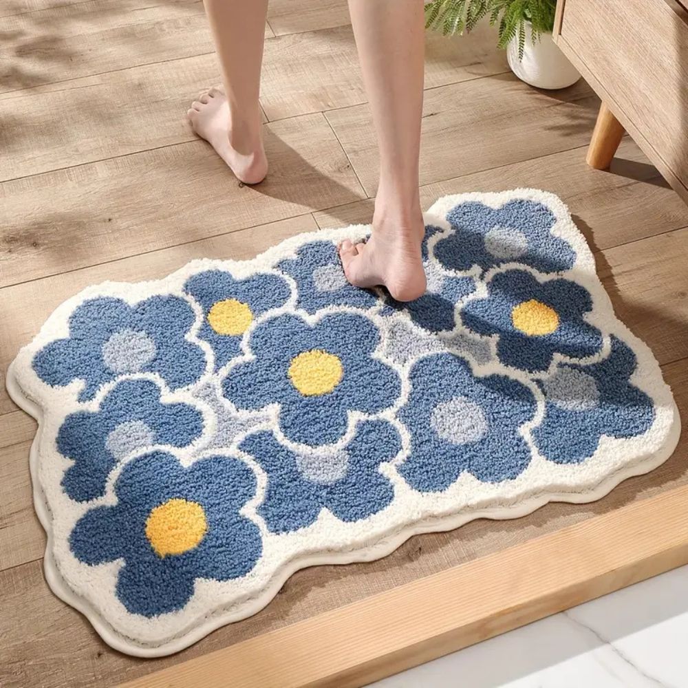 Bloeimatte Badmat Antislip - Zacht Microvezel, Absorberend 2