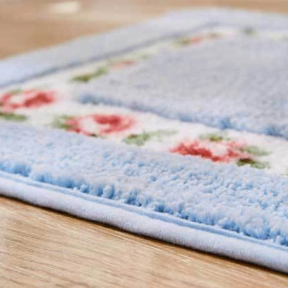 Bloeisels Badmat Antislip - Zachte Microvezel, Ovaal Bloemenontwerp 5