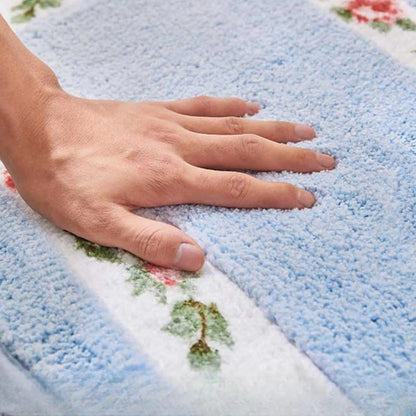 Bloeisels Badmat Antislip - Zachte Microvezel, Ovaal Bloemenontwerp 6