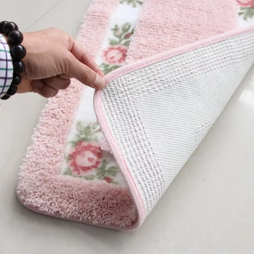 Bloemige Badmat Antislip - Zachte Microvezel, Sneldrogend, 60x40 cm 2