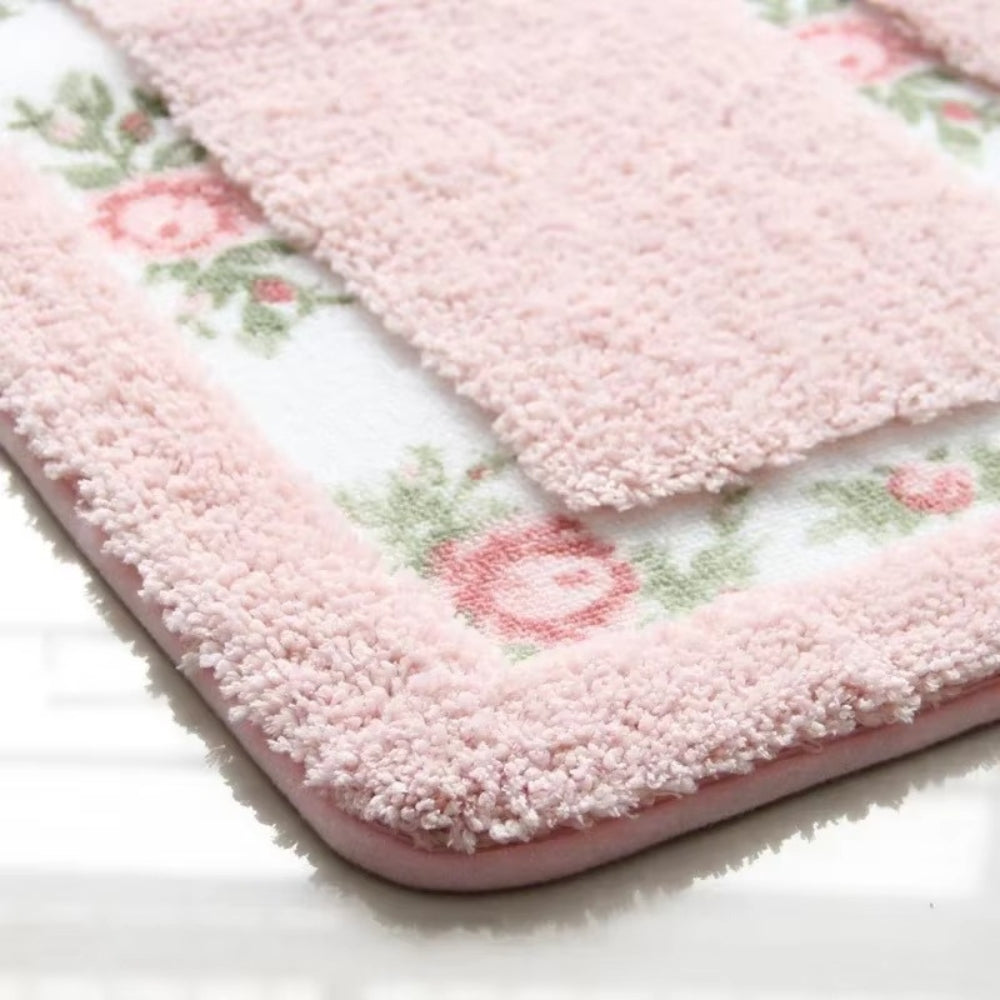 Bloemige Badmat Antislip - Zachte Microvezel, Sneldrogend, 60x40 cm 3