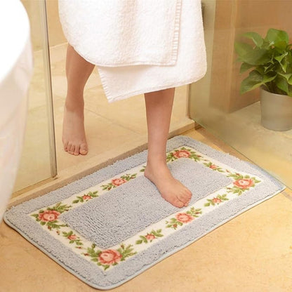 Bloemige Badmat Antislip - Zachte Microvezel, Sneldrogend, 60x40 cm 4