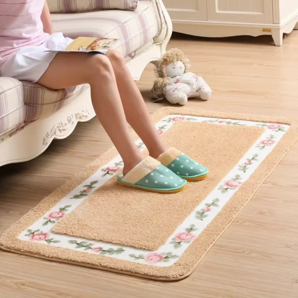 Bloemige Badmat Antislip - Zachte Microvezel, Sneldrogend, 60x40 cm 5